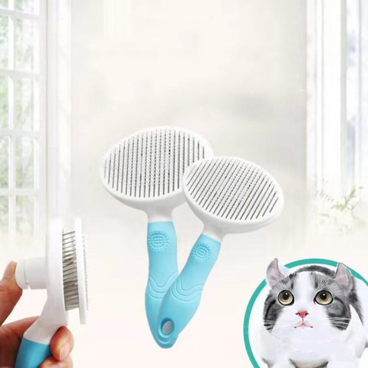 Pet Cat and Dog Hair Removal Beauty Modeling Comb Automatic Hair Loss Self-cleaning Needle Comb, Needle Comb Pink, Needle Comb Green