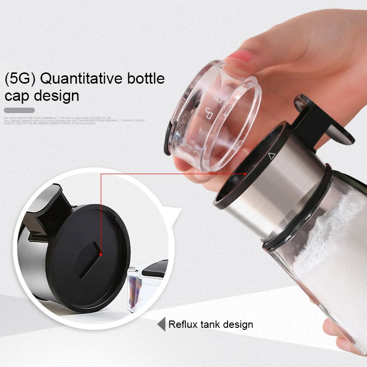 Press Type Salt Control Bottle Kitchen Household Sealed Moisture-Proof Metering Tank Set, Press Type Salt Control Bottle