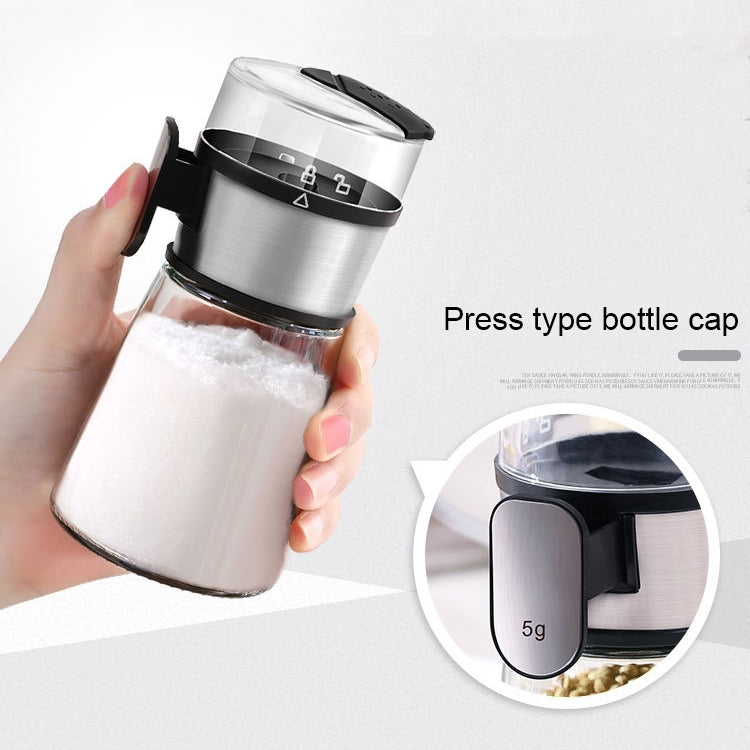 Press Type Salt Control Bottle Kitchen Household Sealed Moisture-Proof Metering Tank Set, Press Type Salt Control Bottle
