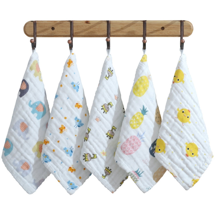 Six-Layer Gauze Cotton Baby Square Handkerchief Saliva Towel Styles Random Delivery, 25x25cm, 30x30cm