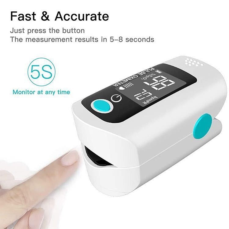 X1805 Oxygen Saturation Detector Medical Monitoring Heart Rate Finger Clip Oximeter, Black, Blue