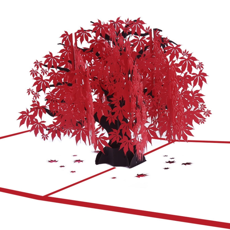 Three-Dimensional Maple Tree Greeting Card Birthday Greeting Card Red Maple Leaf 3d Card, Maple Tree Greeting Card