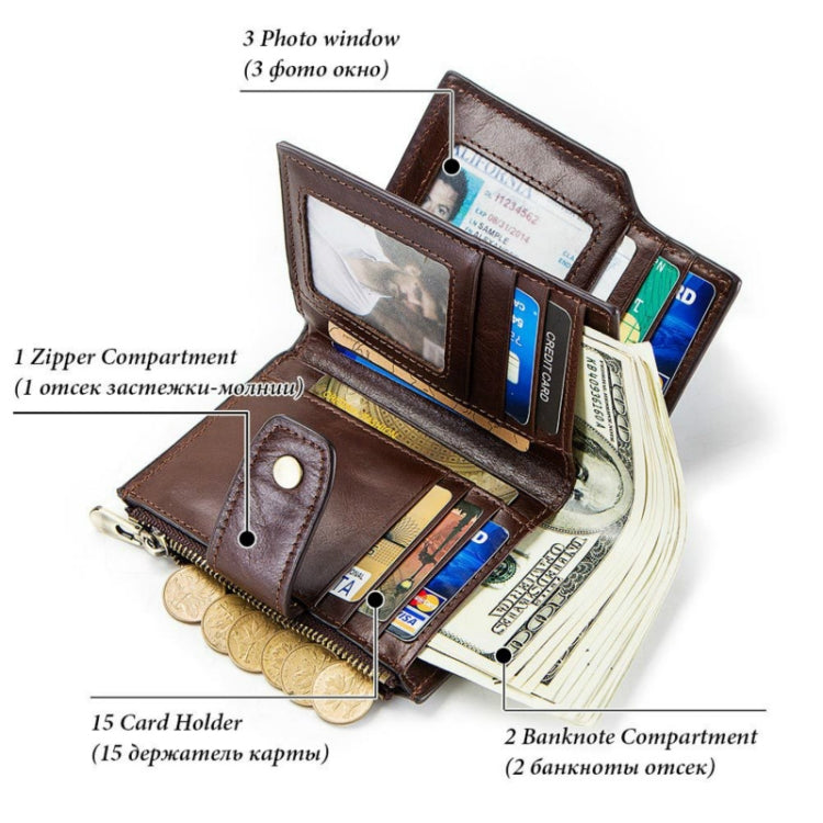 Men Leather Wallet Smart Bluetooth Antimagnetic RFID Anti-Lost Anti-Theft Multi-Function Coin Purse, Coin Purse