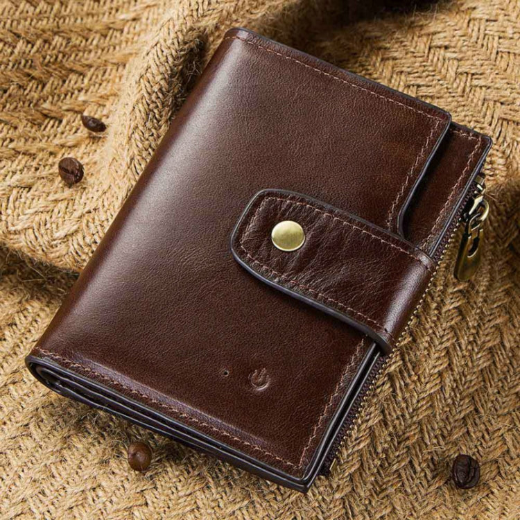 Men Leather Wallet Smart Bluetooth Antimagnetic RFID Anti-Lost Anti-Theft Multi-Function Coin Purse, Coin Purse