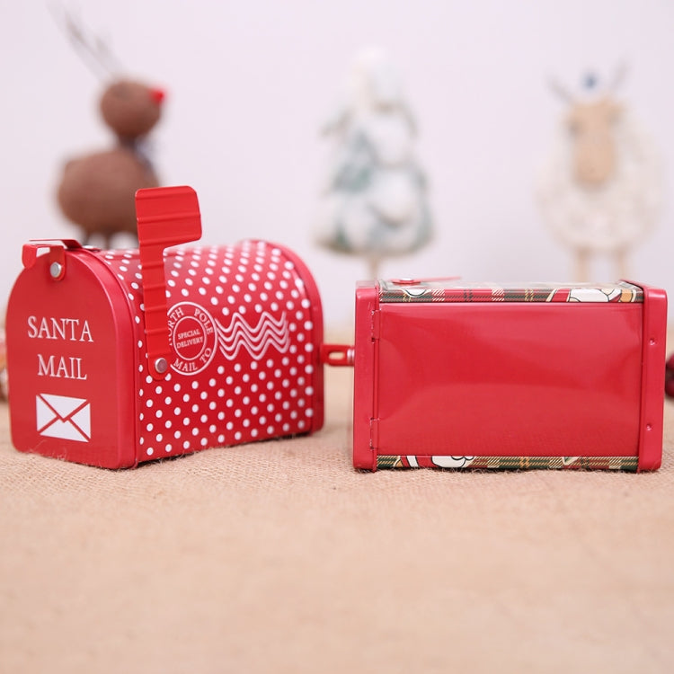 Christmas Decorations Tinplate Mailbox Box Children Gift Cartoon Candy Box, Wave Point, Cartoon Lattice