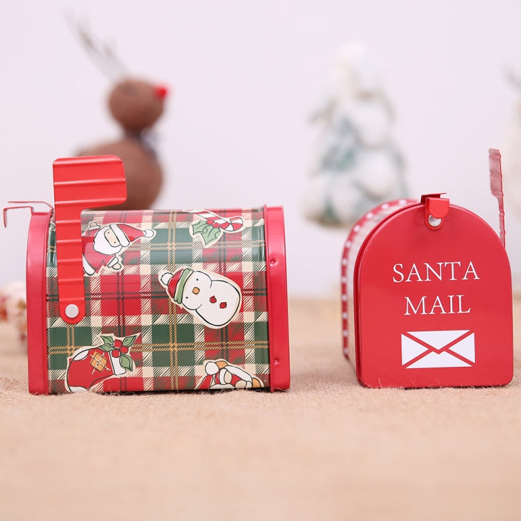 Christmas Decorations Tinplate Mailbox Box Children Gift Cartoon Candy Box, Wave Point, Cartoon Lattice