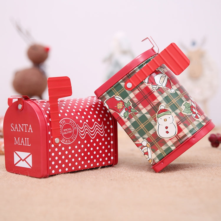 Christmas Decorations Tinplate Mailbox Box Children Gift Cartoon Candy Box, Wave Point, Cartoon Lattice