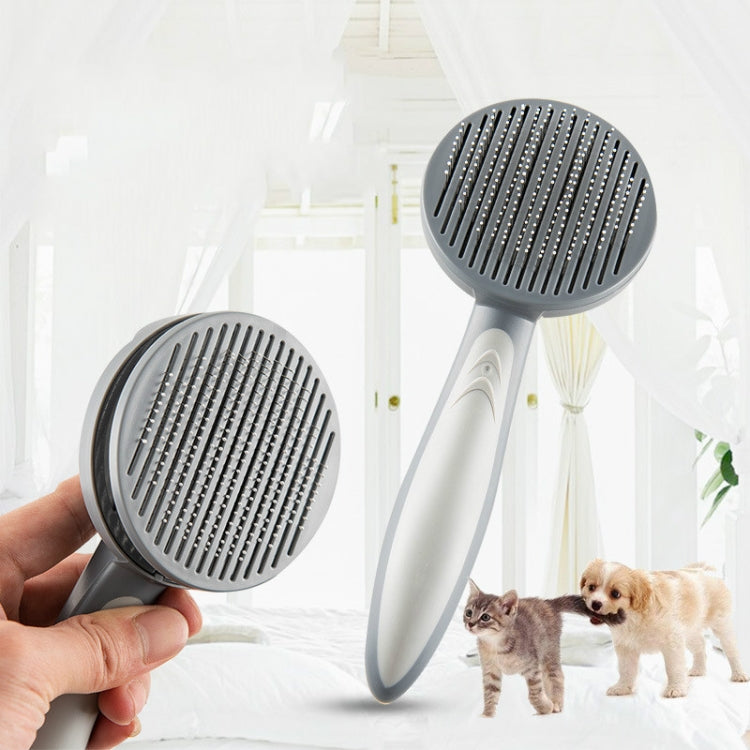 Pet Self-Cleaning Comb Cat Comb Dog Needle Comb Cat Hair Removal Comb Floating Brush, Cherry Blossom Color, Fresh Mint, Gentleman Ash