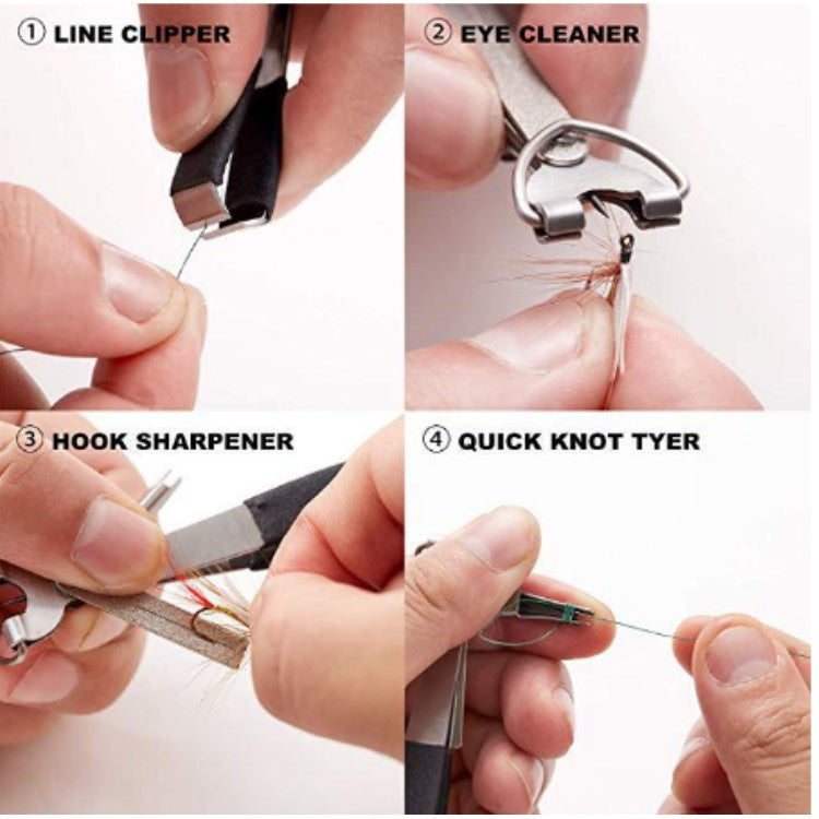 Outdoor Fishing Supplies Fishing Clamp Fishing Line Scissors Telescopic Keychain