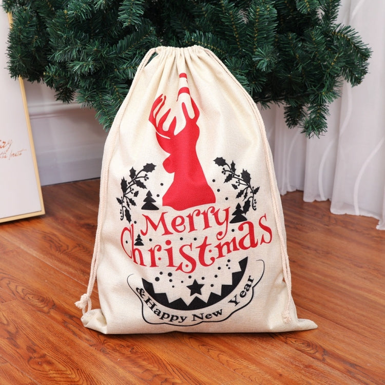 Large Printed Linen Backpack Christmas Gift Bag Candy Bag, A Type, B Type, C Type, D Type