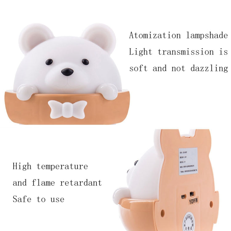 Bear Remote Control Night Light Bedside Eye Protection Wall Lamp with 3 Light Modes, CN Plug, Rechargeable