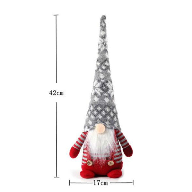 Christmas Decorations Faceless Elderly Dolls Forest Elderly Dolls Christmas Ornaments, (Red Long Hat), (Grey Long Hat)