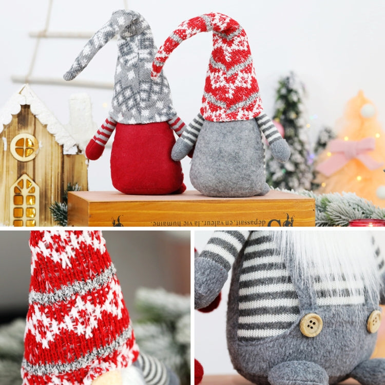 Christmas Decorations Faceless Elderly Dolls Forest Elderly Dolls Christmas Ornaments, (Red Long Hat), (Grey Long Hat)