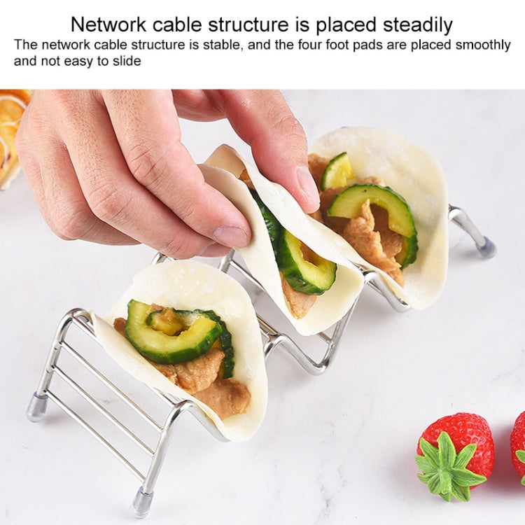 Taco Rack Stainless Steel 304 Taco Rack Taco Pancake Stand, Single Head Double Cup, Single Cup At Both Ends