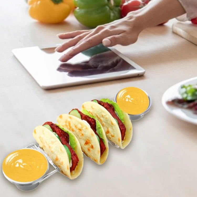 Taco Rack Stainless Steel 304 Taco Rack Taco Pancake Stand, Single Head Double Cup, Single Cup At Both Ends
