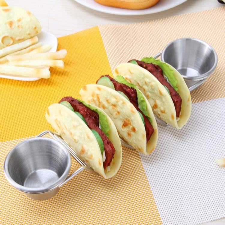 Taco Rack Stainless Steel 304 Taco Rack Taco Pancake Stand, Single Head Double Cup, Single Cup At Both Ends