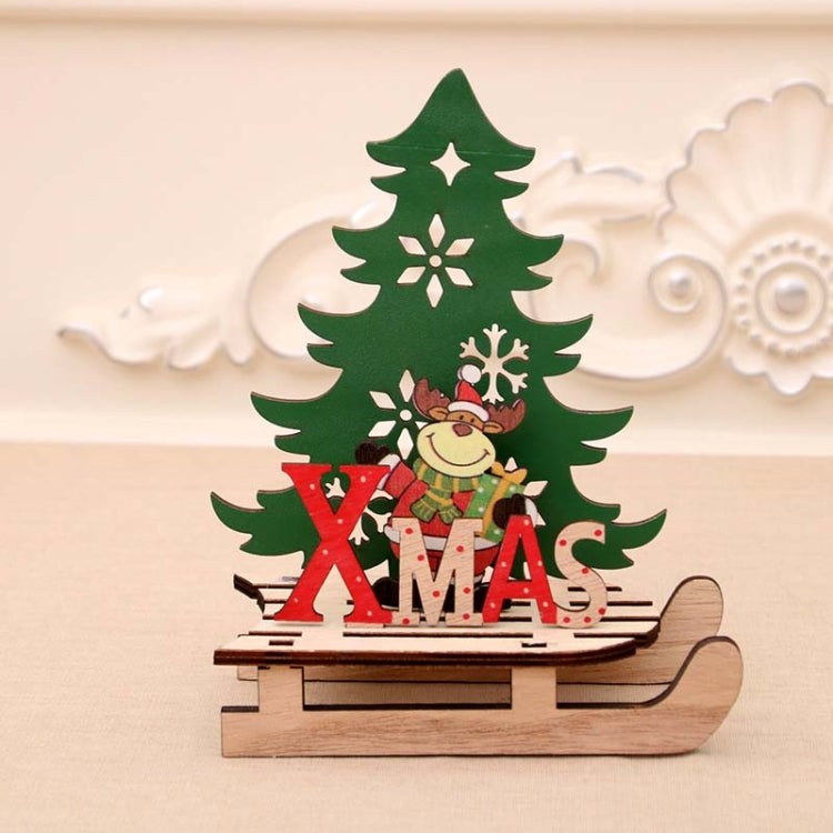 Christmas Decorations Christmas Painted Wooden Assembly DIY Sleigh Car Decoration Jigsaw Puzzle Gift, Large