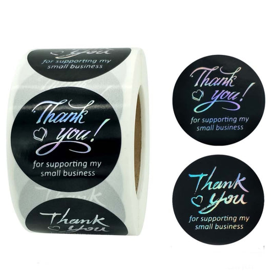 Thank You Sticker Hot Silver  Label Discoloration Sticker, Size: 38mm / 1.5inch, 38mm / 1.5inch