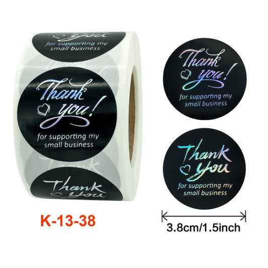 Thank You Sticker Hot Silver  Label Discoloration Sticker, Size: 38mm / 1.5inch, 38mm / 1.5inch