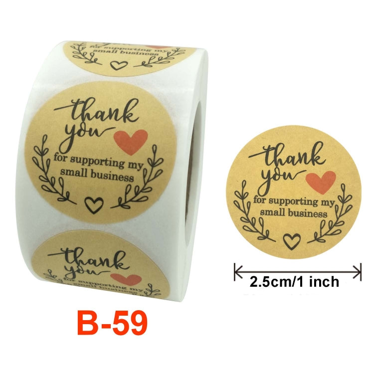 Rolls Thank You Stickers Baking Gift Sealing Sticker Wedding Holiday Label, Size: 5.0cm / 2inch, 2.5cm / 1inch 3 PCS, 3.8cm / 1.5inch 3 PCS, 5.0cm / 2inch