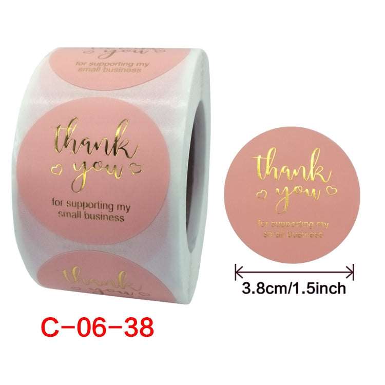 Roll Pink Hot Stamping Thank You Sticker Self-Adhesive Film Sticker  Envelope/Holiday Gift Decoration, C-06-38, C-07-38, C-08-38, C-09-38