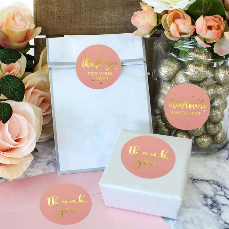Roll Pink Hot Stamping Thank You Sticker Self-Adhesive Film Sticker  Envelope/Holiday Gift Decoration, C-06-38, C-07-38, C-08-38, C-09-38