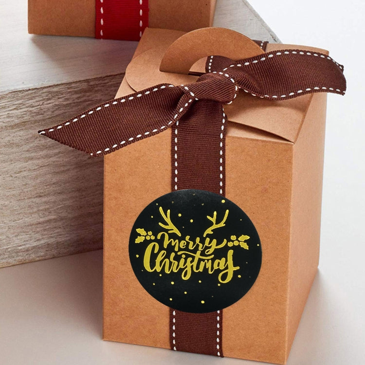3 PCS Roll Hot Gold Stickers Christmas Stickers Holiday Gift Sealing Stickers, 2.5cm / 1inch