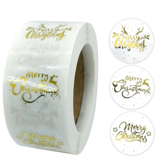 3 PCS  Roll TransparentHot Gold Stickers Christmas Stickers Holiday Gift Stickers, K-21-25, K-25-25