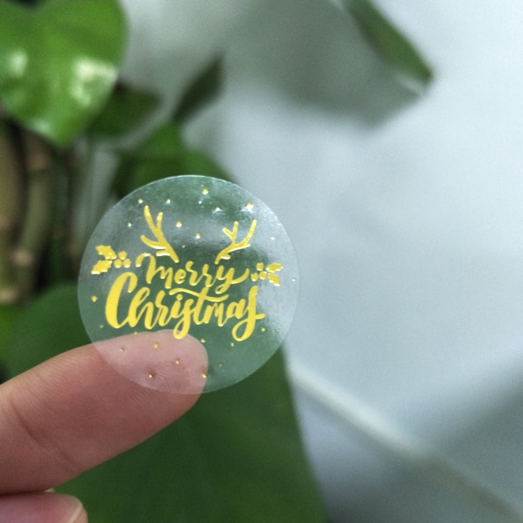 3 PCS  Roll TransparentHot Gold Stickers Christmas Stickers Holiday Gift Stickers, K-21-25, K-25-25