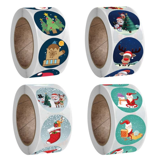 3 PCS  Roll Sticker Christmas Day Gift Decoration Gift Series Sticker Label, K-27-25, K-28-25, K-29-25, K-30-25