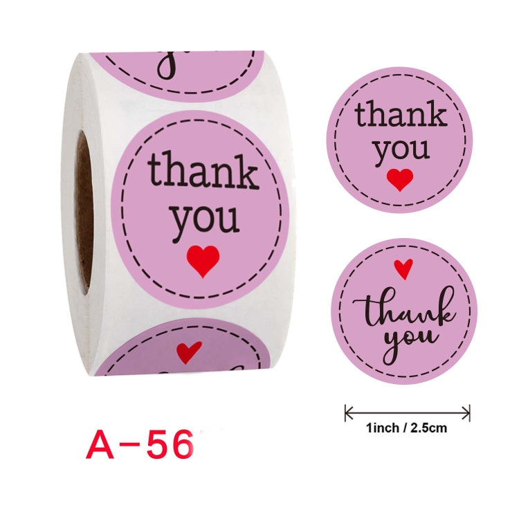 Roll Seal Sticker Thank You Sticker Flower Decoration Sticker Label, A-56, A-57, A-58, A-59