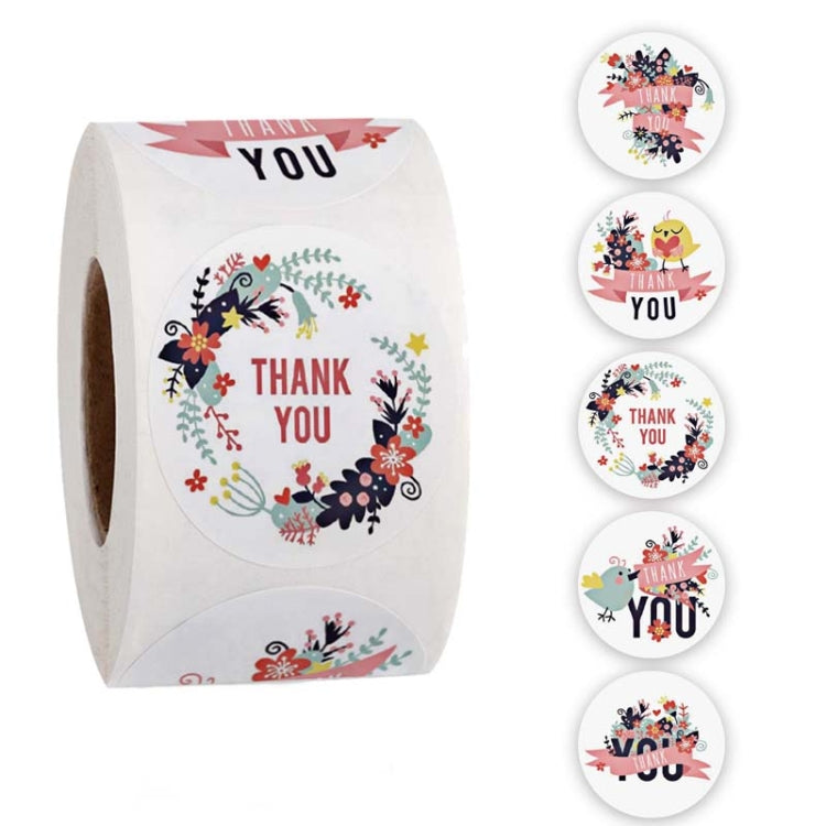 Roll Seal Sticker Thank You Sticker Flower Decoration Sticker Label, A-56, A-57, A-58, A-59
