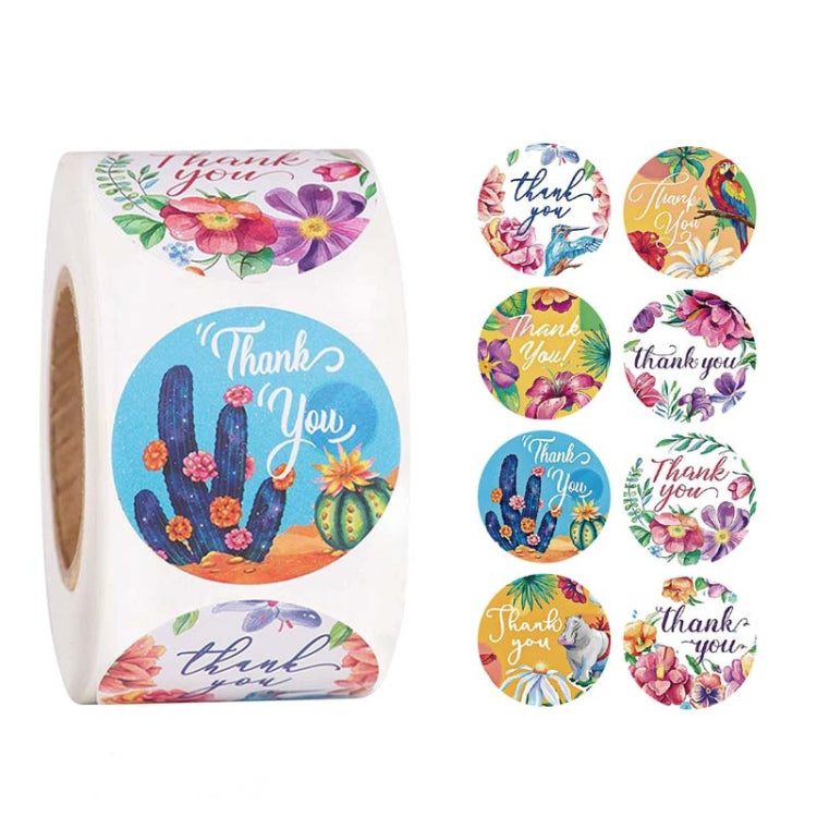 Roll Seal Sticker Thank You Sticker Flower Decoration Sticker Label, A-56, A-57, A-58, A-59