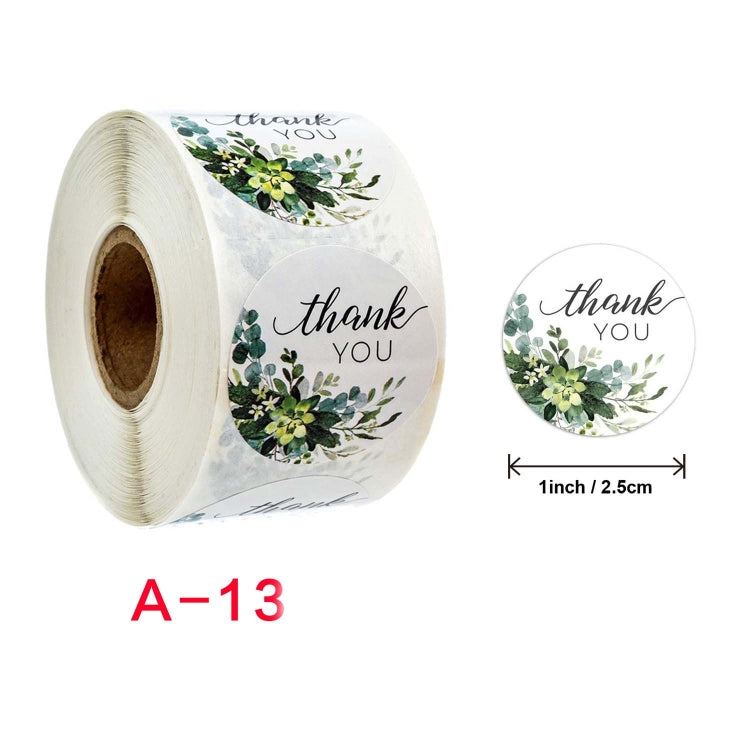 Roll Flower Thank You Sticker Birthday Party Wedding Decoration, A-13, A-14, A-15, A-16