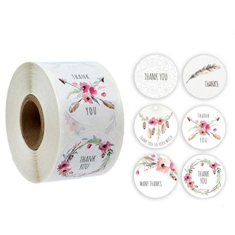 Roll Flower Thank You Sticker Birthday Party Wedding Decoration, A-13, A-14, A-15, A-16