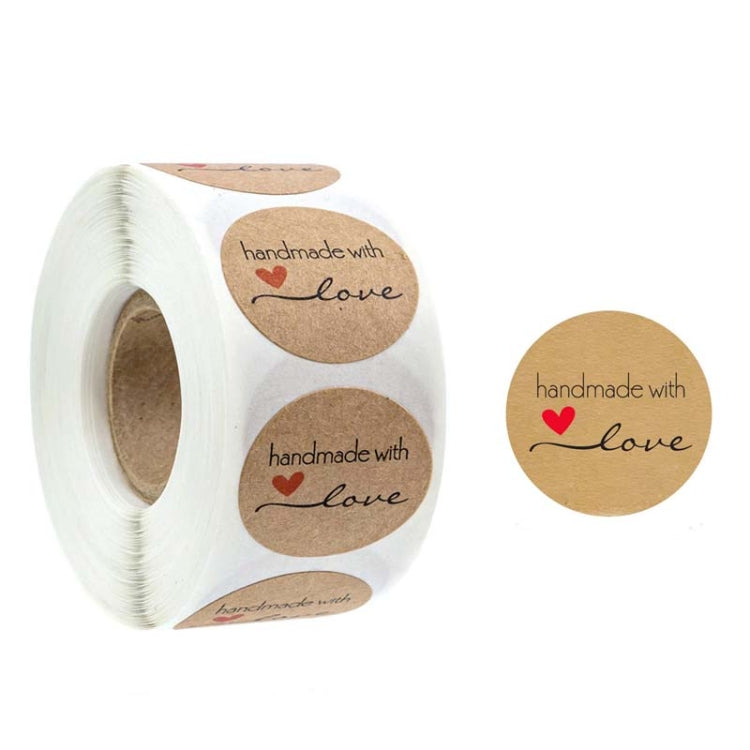 Kraft Paper Sealing Stickers Handmade Baking Labels Holiday Gift Packaging Decoration, B-05, B-06, B-07, B-08