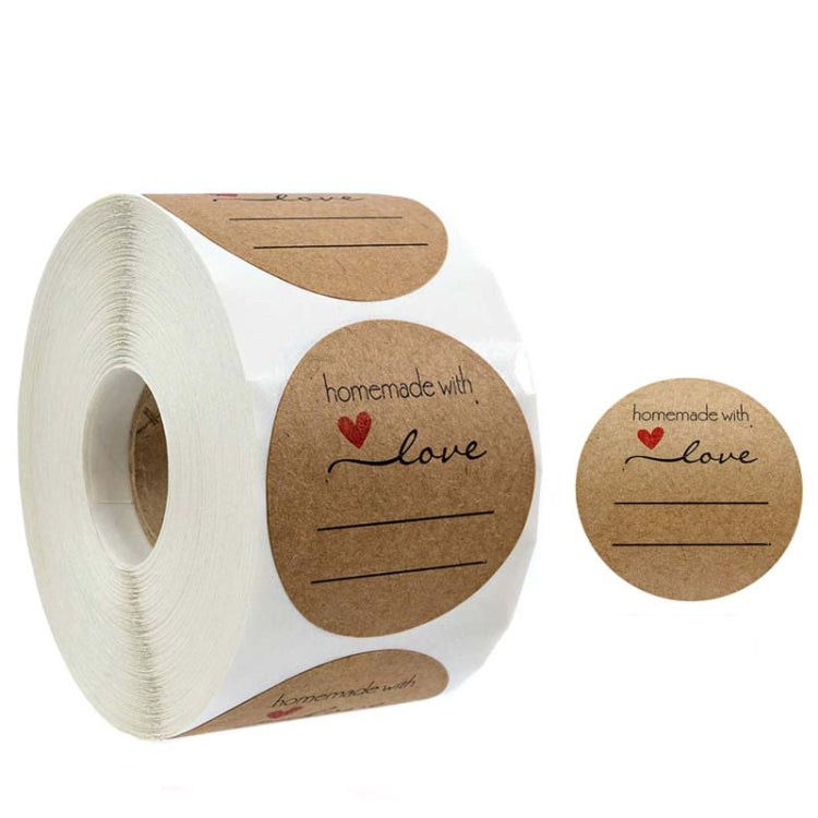 Kraft Paper Sealing Stickers Handmade Baking Labels Holiday Gift Packaging Decoration, B-05, B-06, B-07, B-08