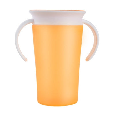 360 Degrees Rotated Baby Learning Drinking Cup With Double Handle Flip