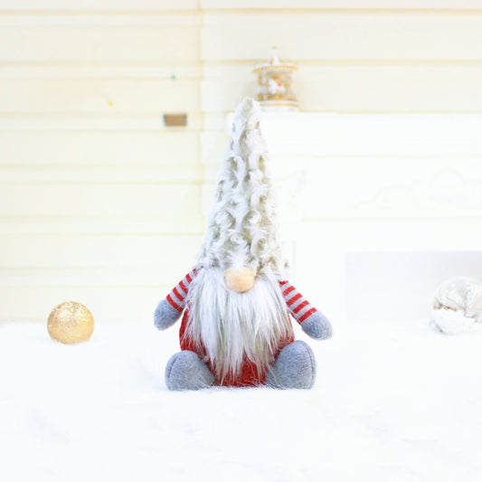Christmas Decorations Santa Claus Faceless Doll Decoration Gift, Red, Gray