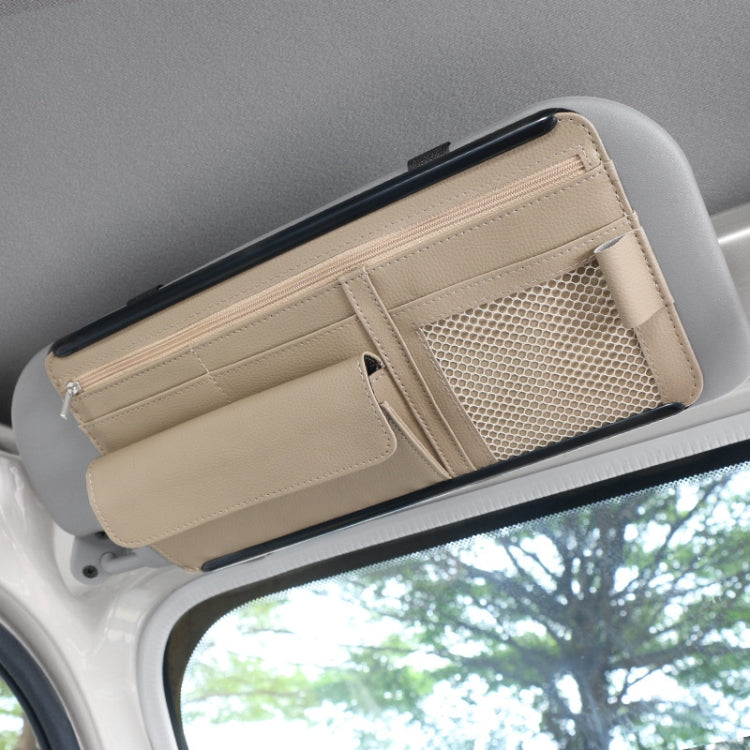 Car Sun Block Glasses Case Document Holder Car Plastic Frame Zipper Type Multi-Function Card Bag Storage Bag