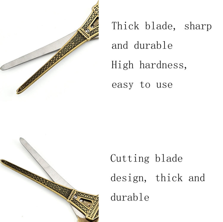Stainless Steel Eiffel Tower Scissors Handmade Thread Tea Bag Scissors, Green Bronze, Black Titanium, Rose Gold, Golden, Red Bronze