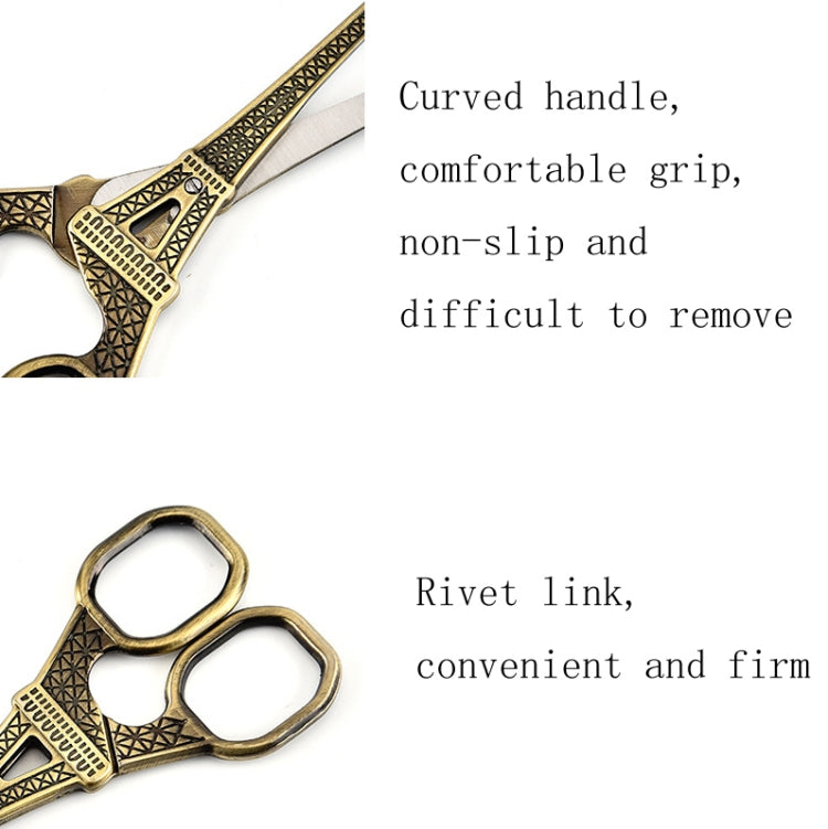 Stainless Steel Eiffel Tower Scissors Handmade Thread Tea Bag Scissors, Green Bronze, Black Titanium, Rose Gold, Golden, Red Bronze