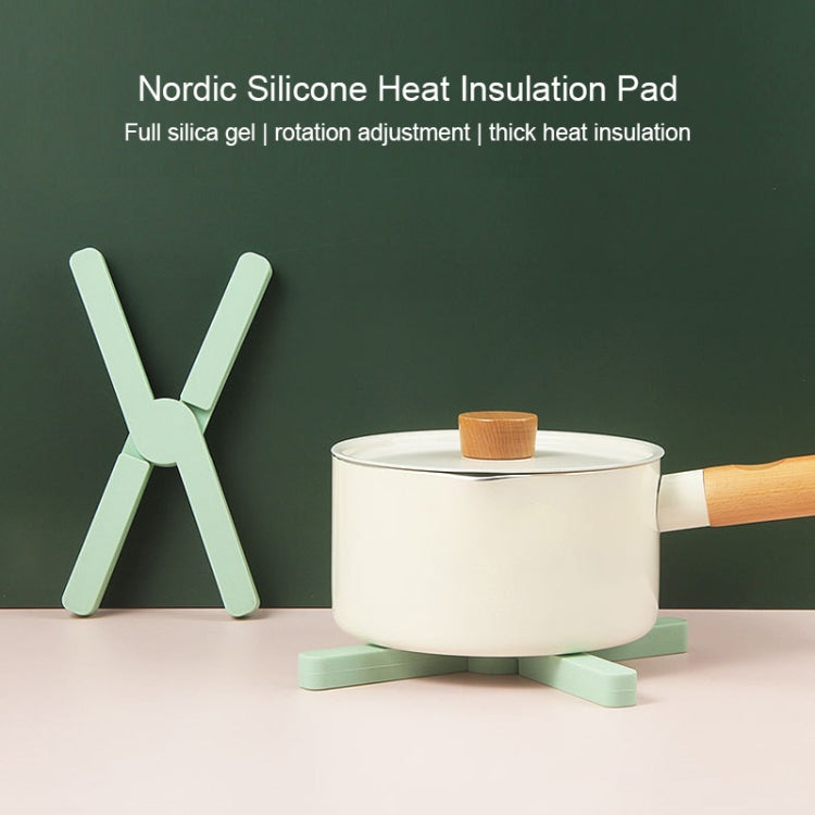 Thickened X-shaped Silicone Foldable Pot Mat Kitchen Heat-Insulation Meal Coaster High Temperature Table Mat, Green, Blue, Orange, Dark Gray