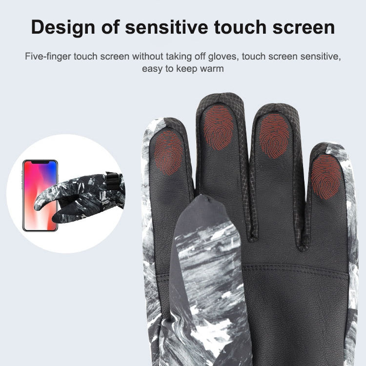 Winter Thermal Ski Gloves Outdoor Waterproof Velvet Gloves Thickening Touch Screen Motorcycle Gloves