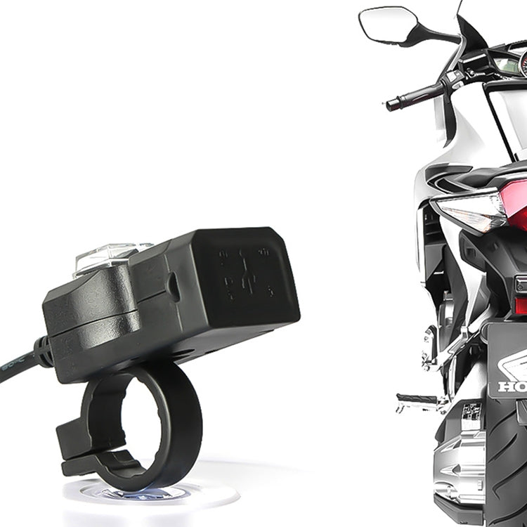 Dual USB Port 12V Waterproof Motorbike Motorcycle Handlebar Charger 5V 1A/2.1A Adapter Power Supply Socket for Phone Mobile, Handlebar Charger