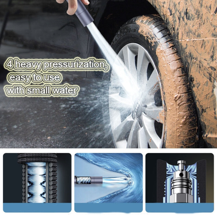 High Pressure Car Wash Water Gun Car Home Dual-Use Tap Water Brushing Car Washing Booster Nozzle Telescopic Hose, 5m