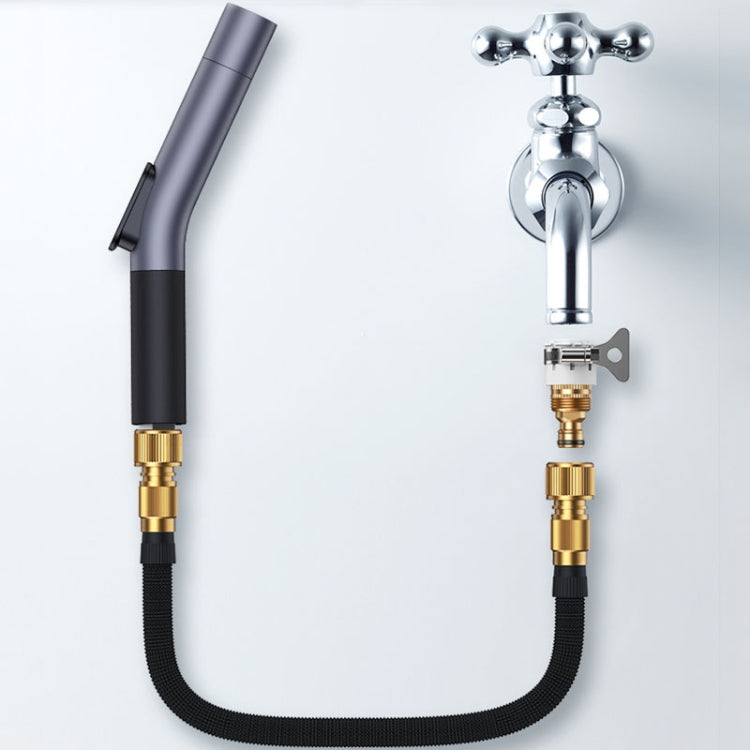 High Pressure Car Wash Water Gun Car Home Dual-Use Tap Water Brushing Car Washing Booster Nozzle Telescopic Hose, 5m