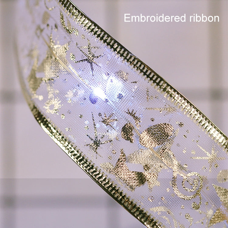 4m 40LEDs Gift Decoration Ribbon Light String LED Copper Wire Ribbon Christmas Tree Top Bowknot Light, Warm White Light, White Light, Colorful Light