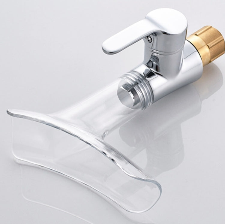 Bathroom Hot Cold Water Faucet Wine Glass Waterfall Faucet, Transparent, Blue, Purple, Brown &Yellow