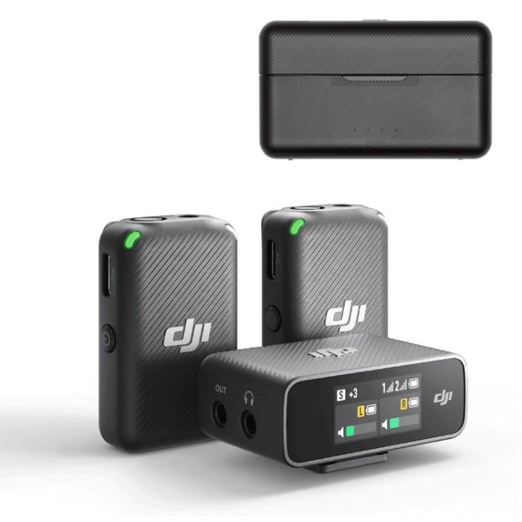 ميكروفون DJI الأصلي اللاسلكي مع شاشة OLED تعمل باللمس، 2 جهاز إرسال وجهاز استقبال واحد، 1 جهاز إرسال وجهاز استقبال واحد